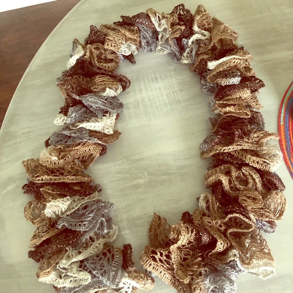 Scarf - Beautiful & hand knitted. NWOT. 45” long.